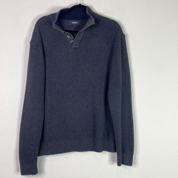 Woolworths Quarter Zip Button Knit Sweater Men's Size Large - Picture 1 of 9